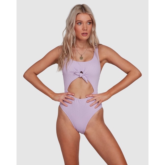 Billabong Lilac One-Piece Braid-Rib Swimsuit - Picture 3 of 11